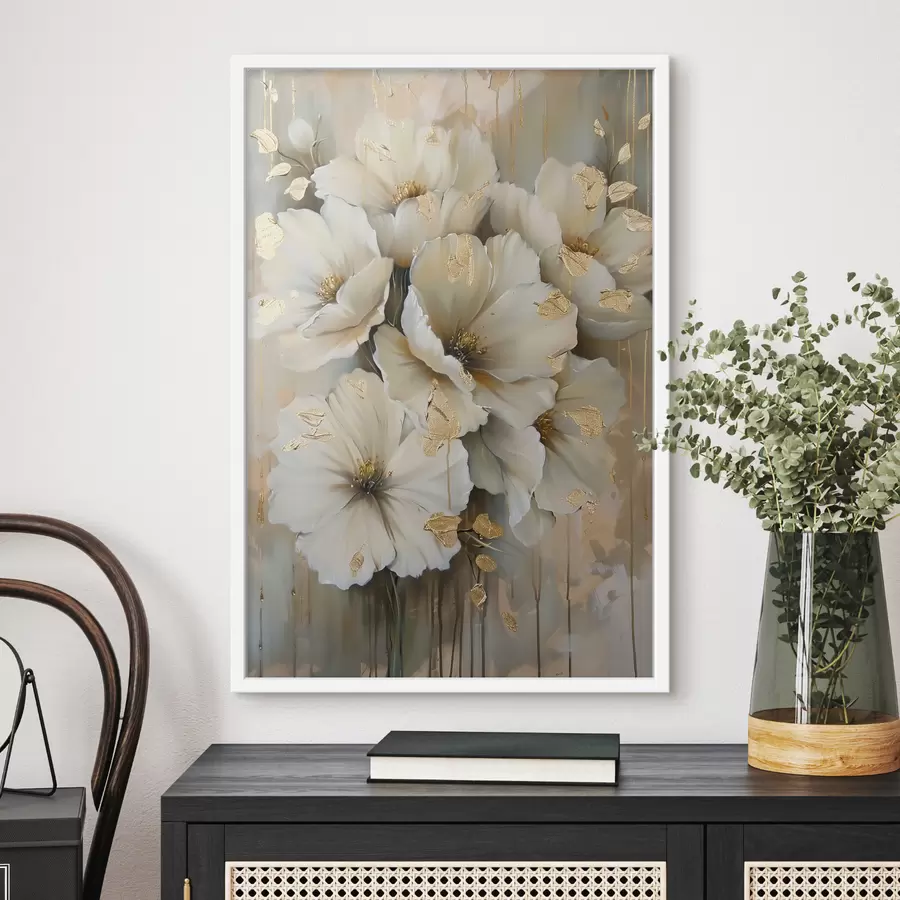 murales de pared Flores blancas f39555