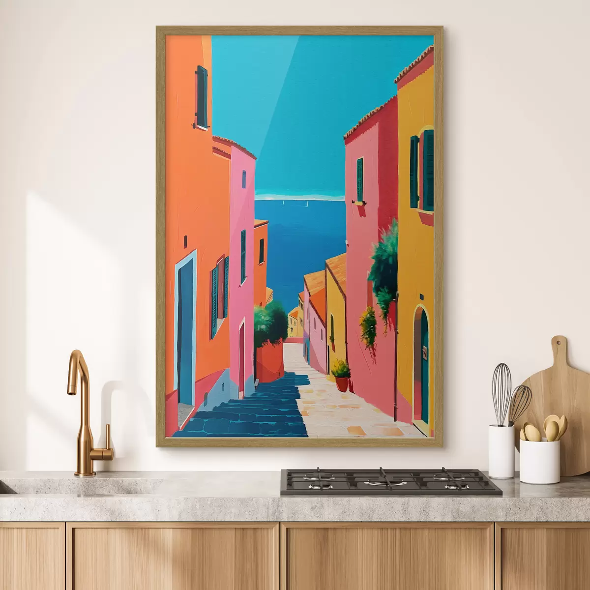 Poster Escaleras de colores al mar f39579