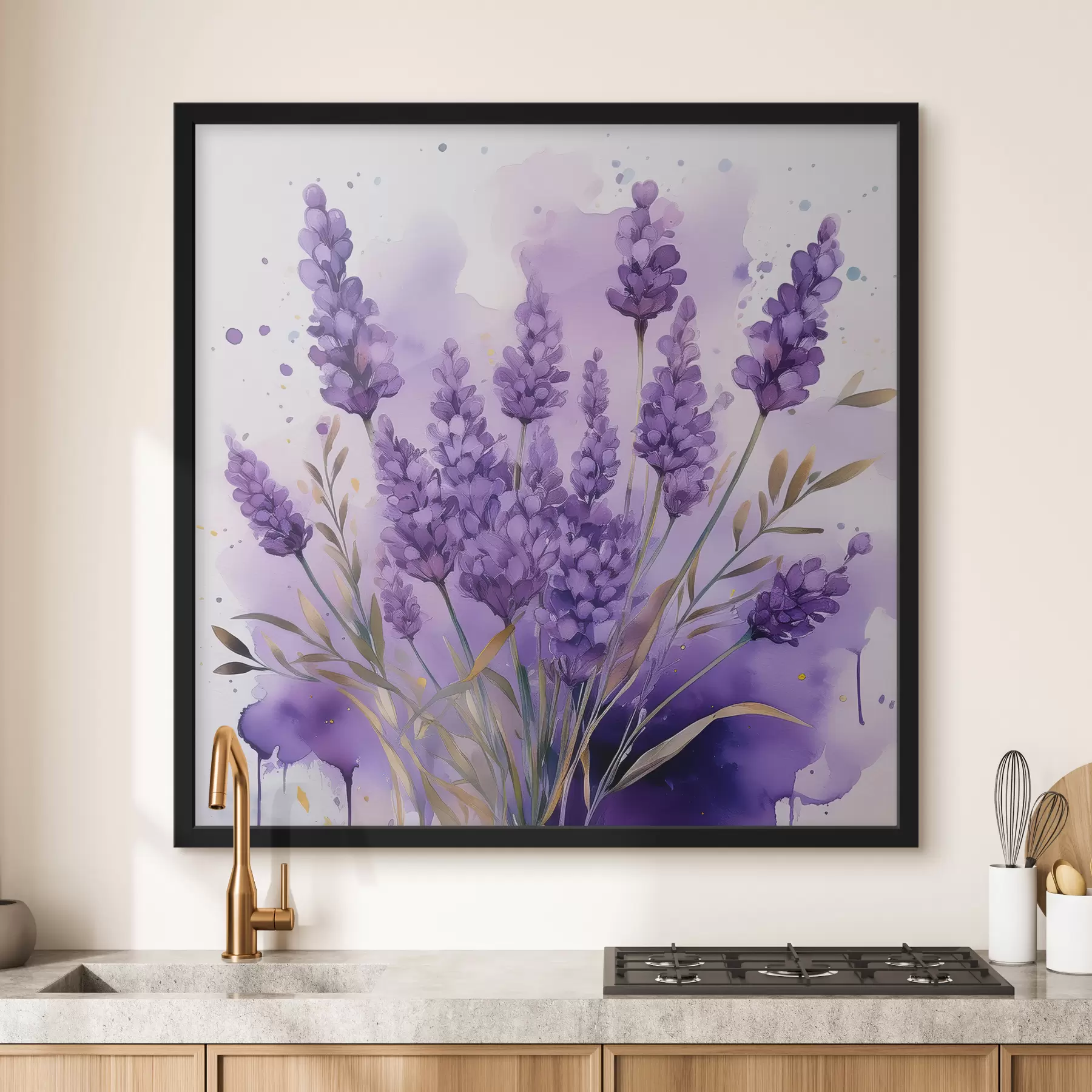 murales de pared flores de lavanda en acuarela f39621