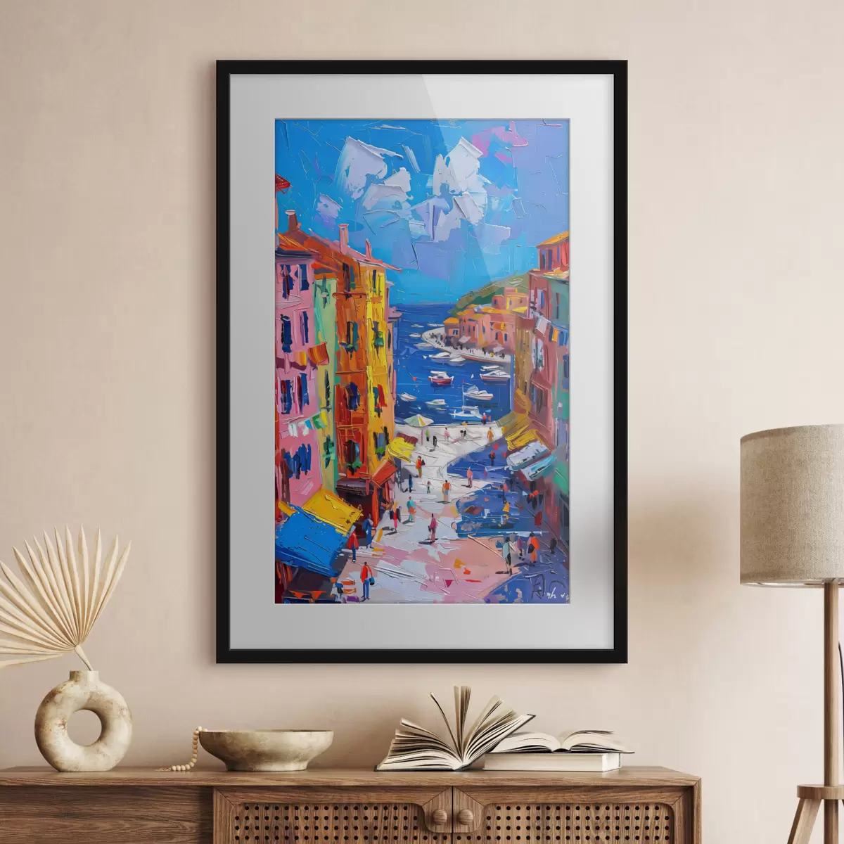 Poster Pueblo francés al anochecer: una impresión al estilo de Van Gogh f39627