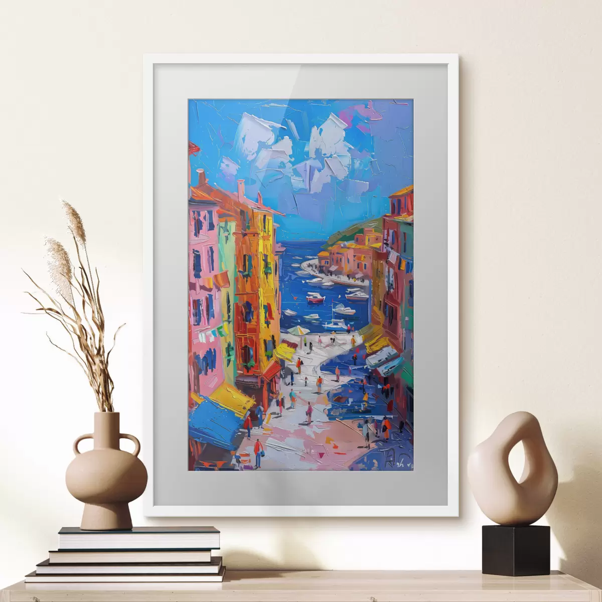 Poster Pueblo francés al anochecer: una impresión al estilo de Van Gogh f39627