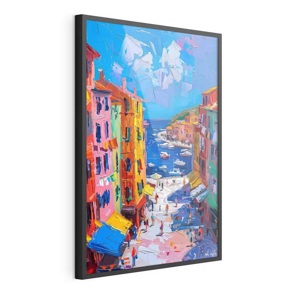 Poster Pueblo francés al anochecer: una impresión al estilo de Van Gogh f39627