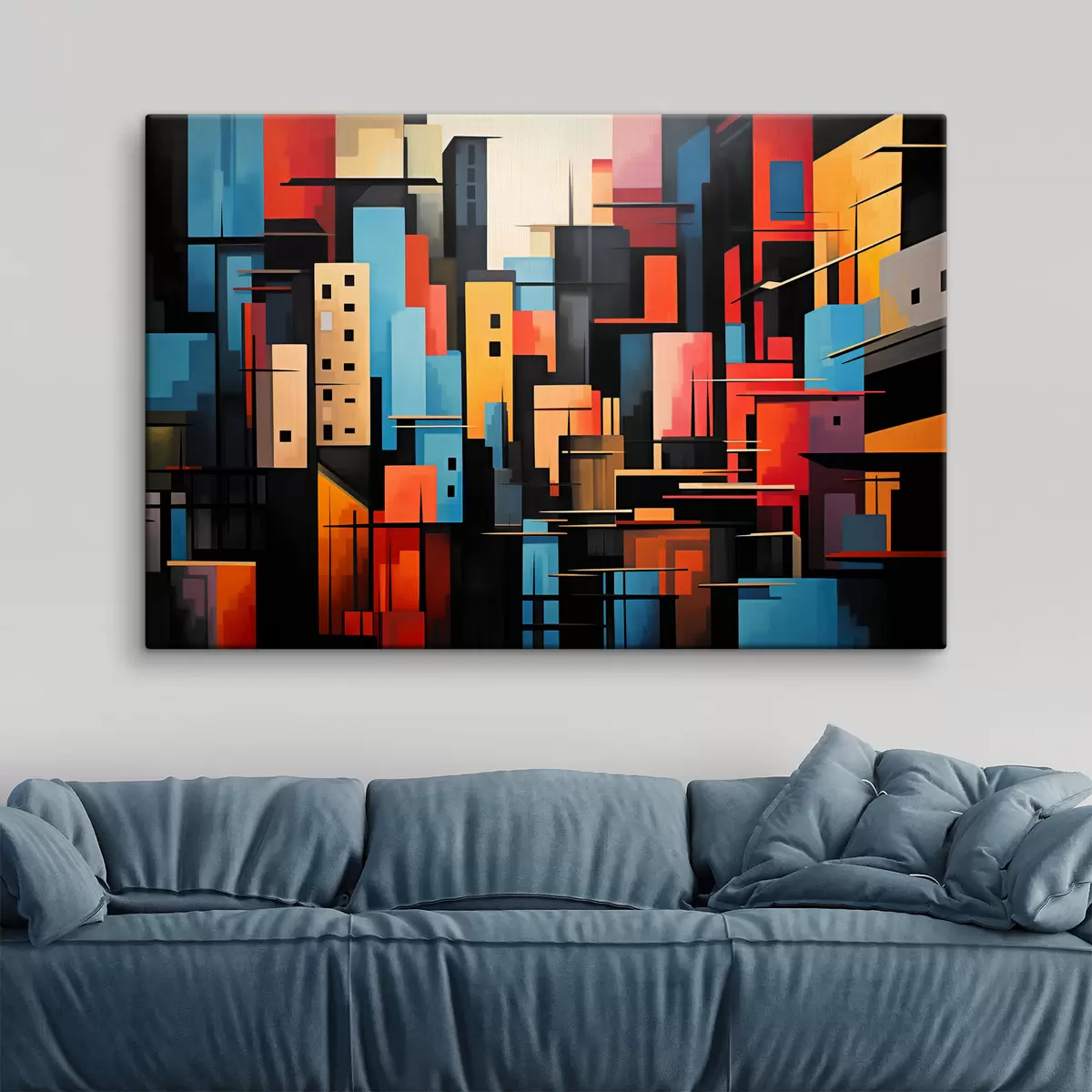 murales de pared Abstracción geométrica de la ciudad. s39716