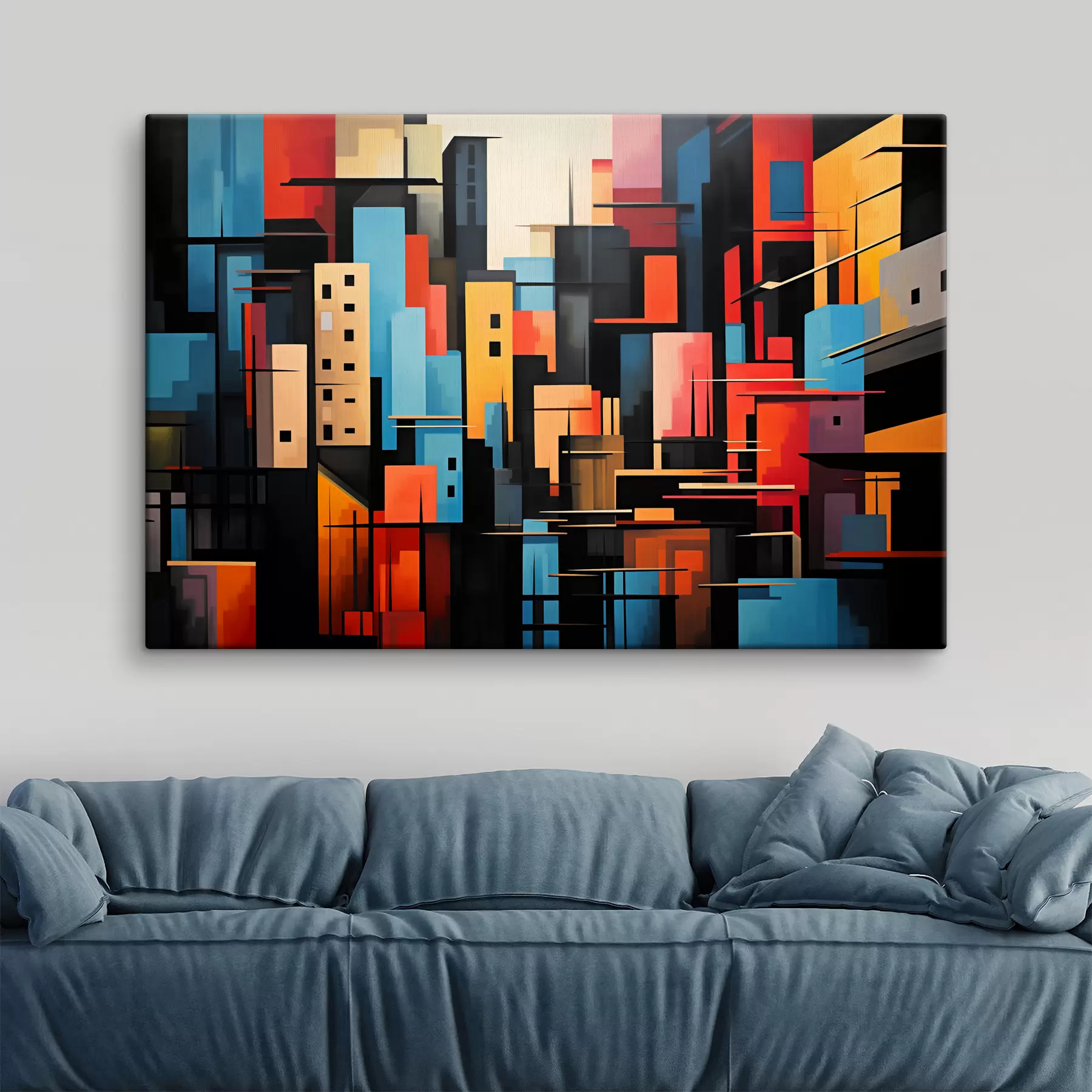 murales de pared Abstracción geométrica de la ciudad. s39716