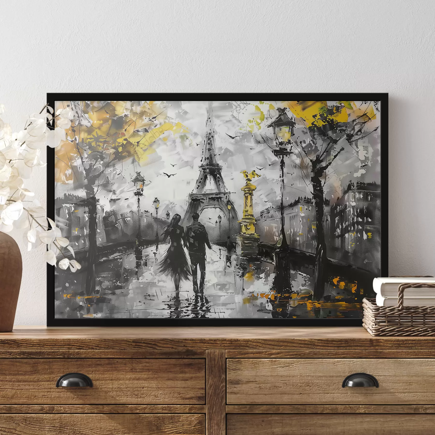 murales de pared Una pareja en París f39692