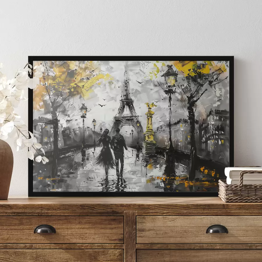 murales de pared Una pareja en París f39692