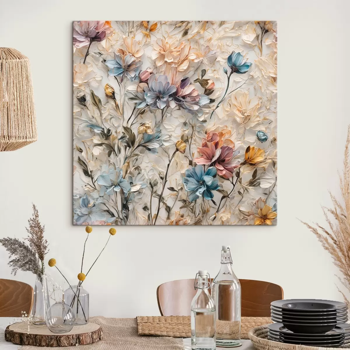 murales de pared Flores y hojas abstractas. s39605