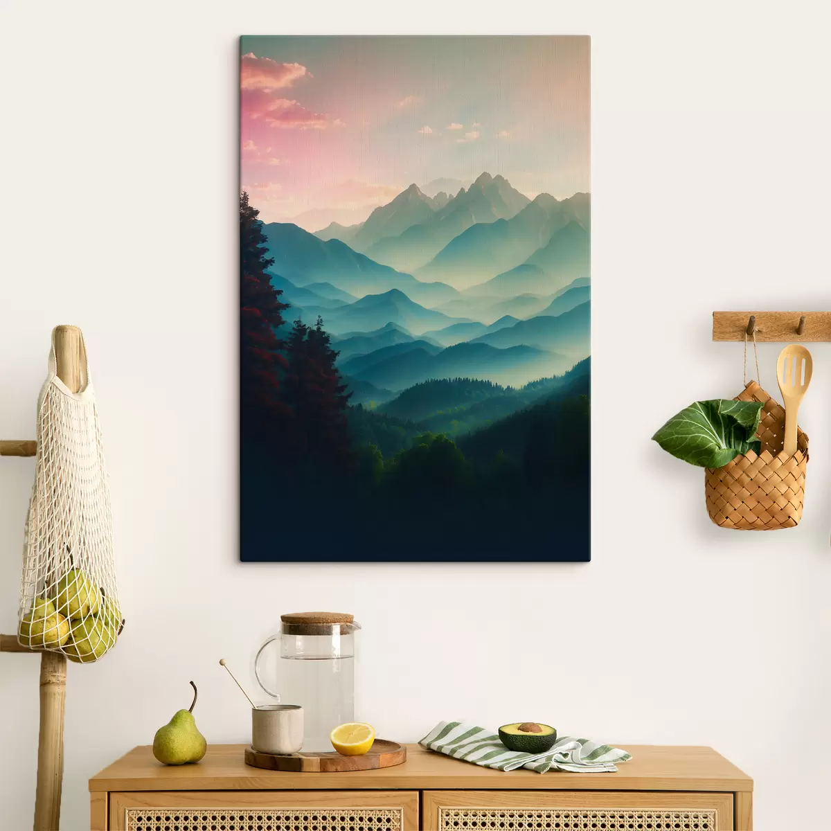 murales de pared Vista a la montaña al amanecer s39607