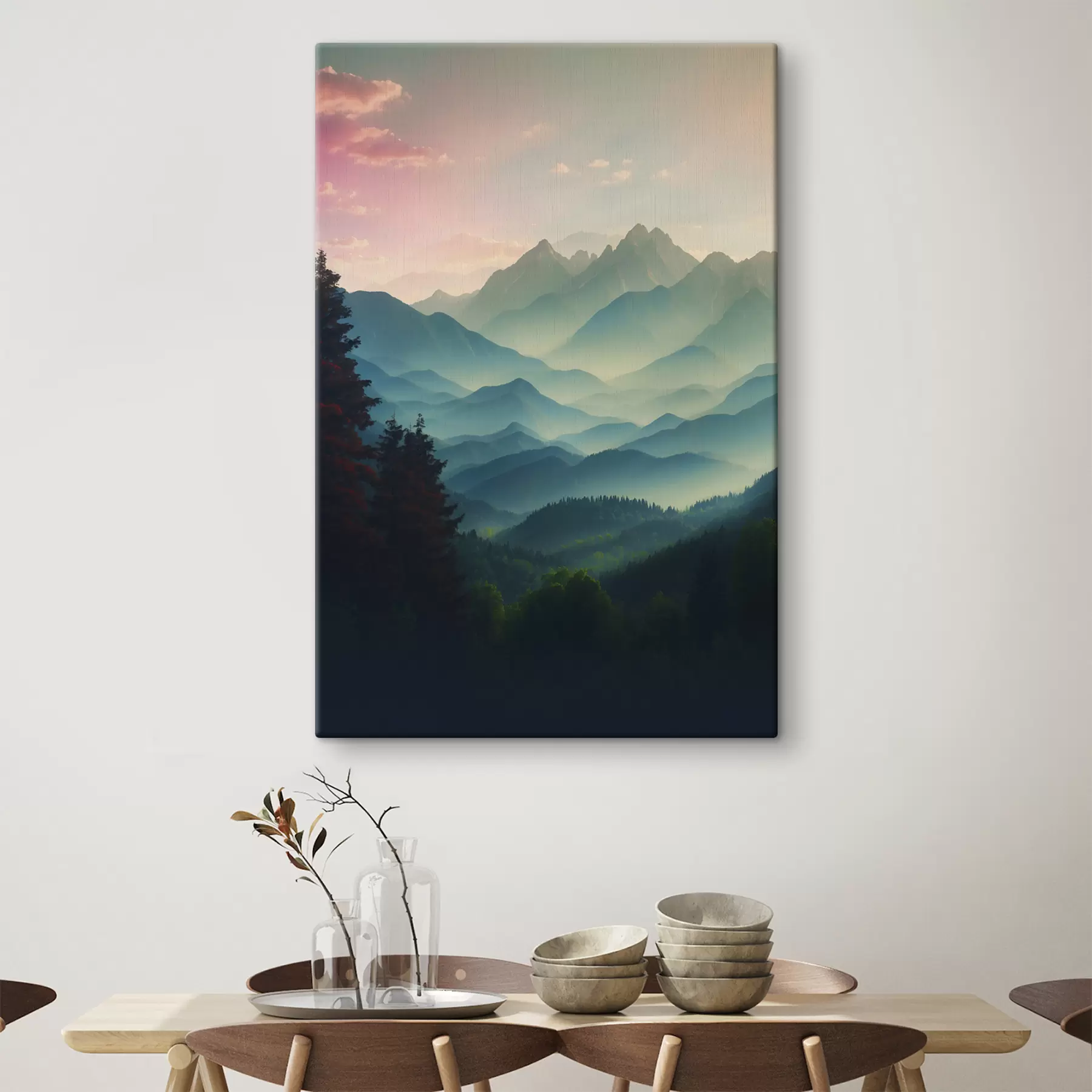 murales de pared Vista a la montaña al amanecer s39607