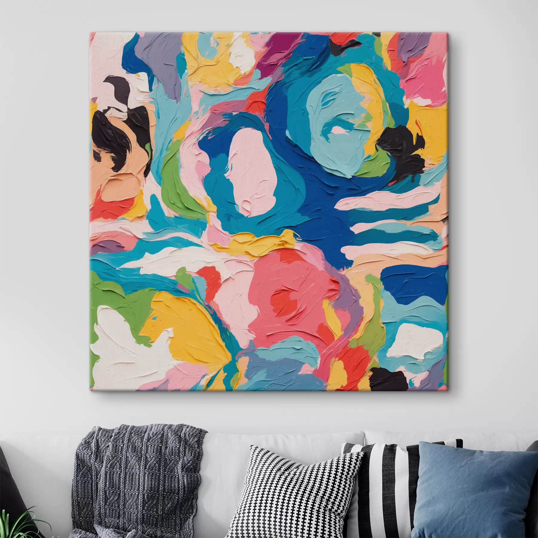 murales de pared Cuadro abstracto con pinturas multicolores. s39612