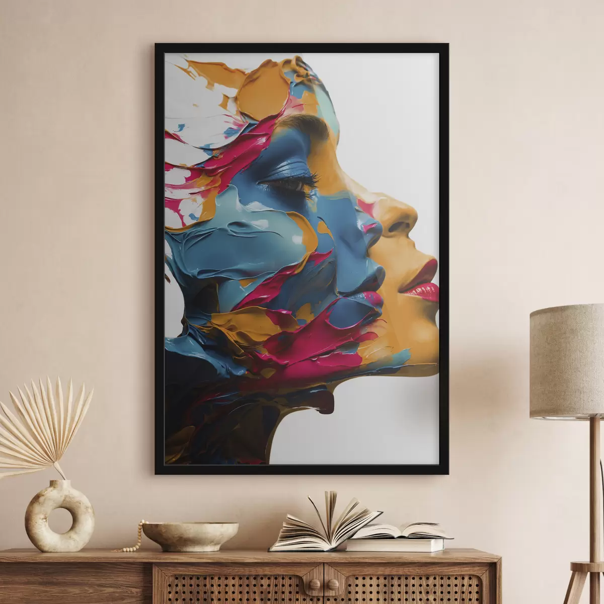 Poster Rostro de mujer con colores al óleo. f39591