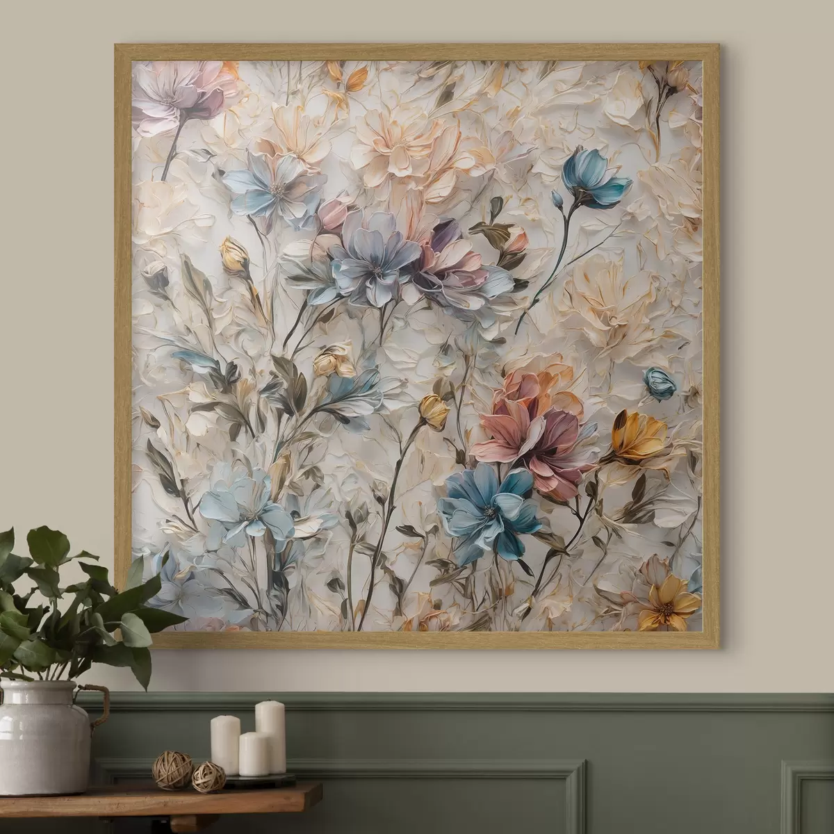 Poster Flores y hojas abstractas f39605