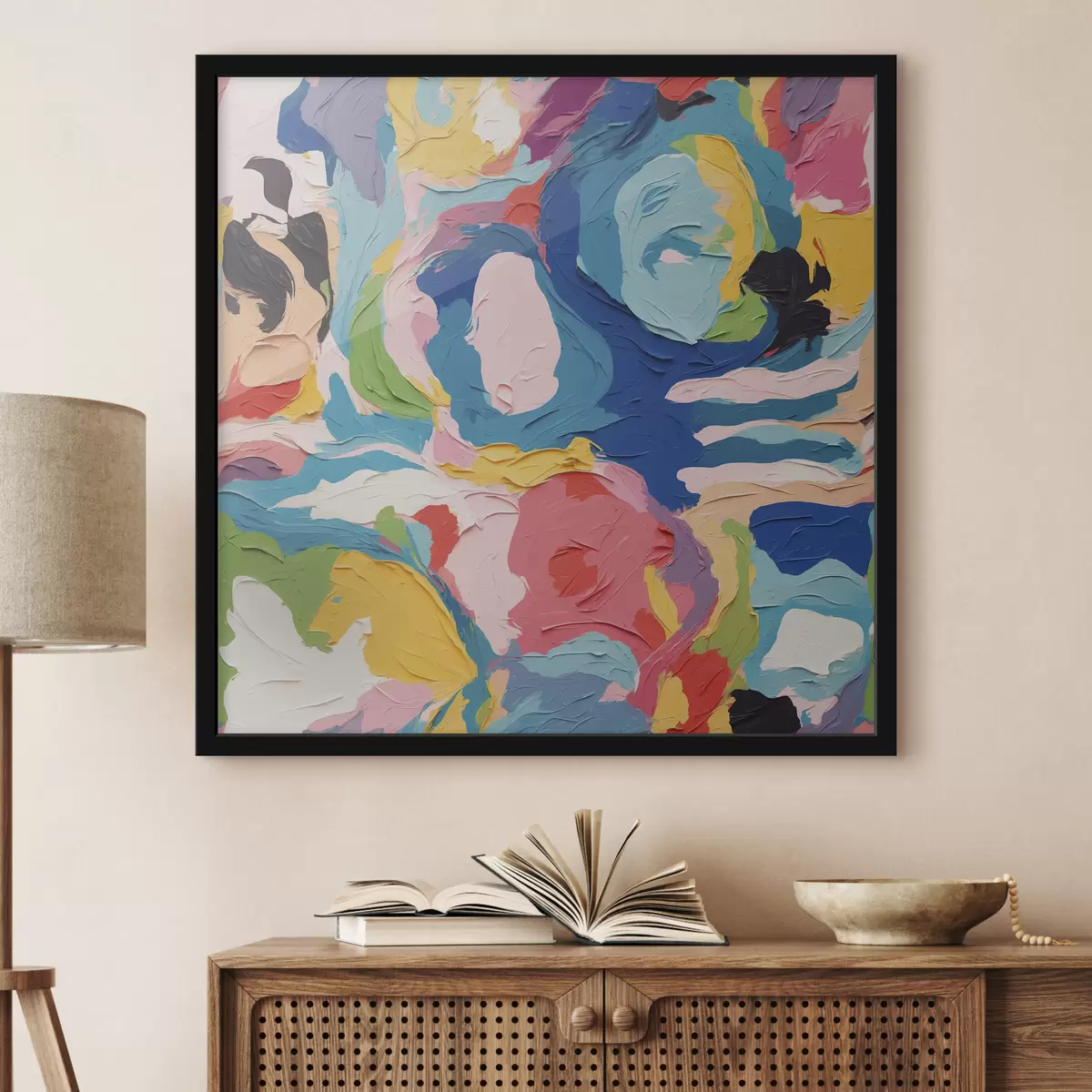 Poster Pintura abstracta con pinturas multicolores f39612