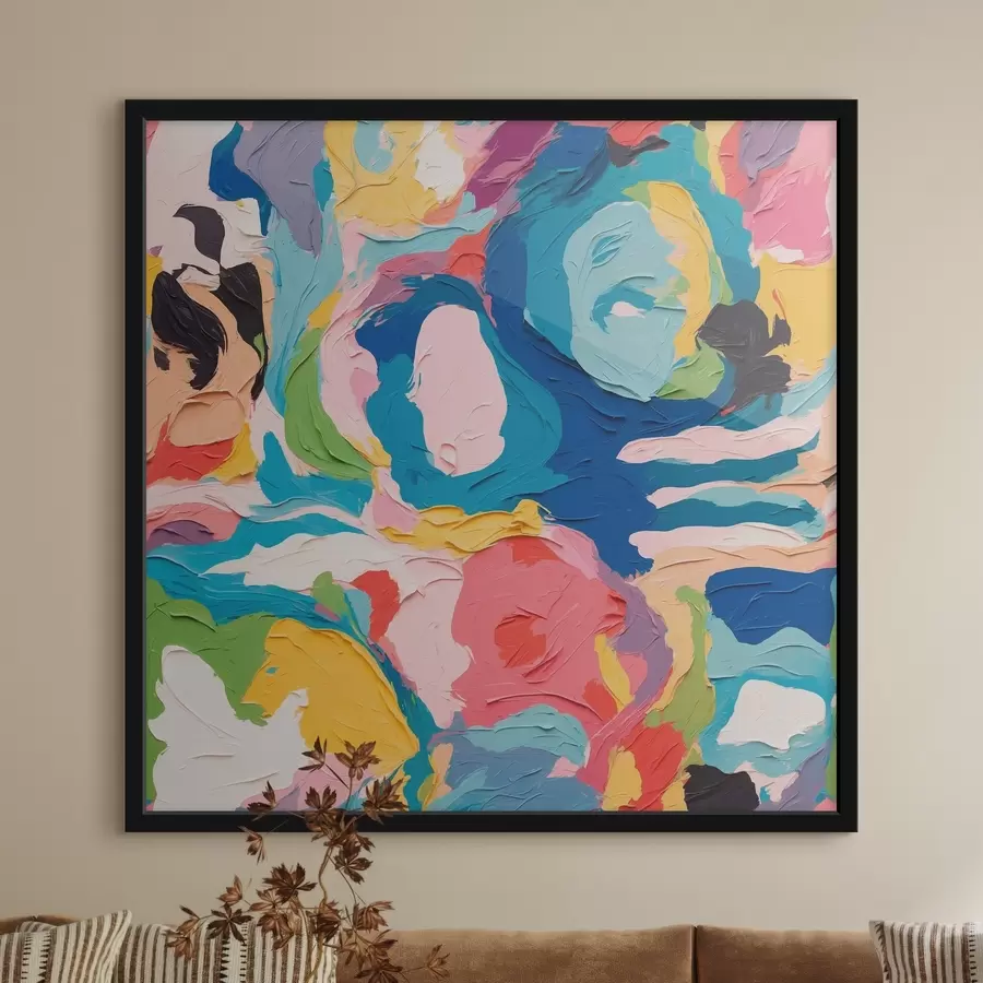 murales de pared Pintura abstracta con pinturas multicolores f39612