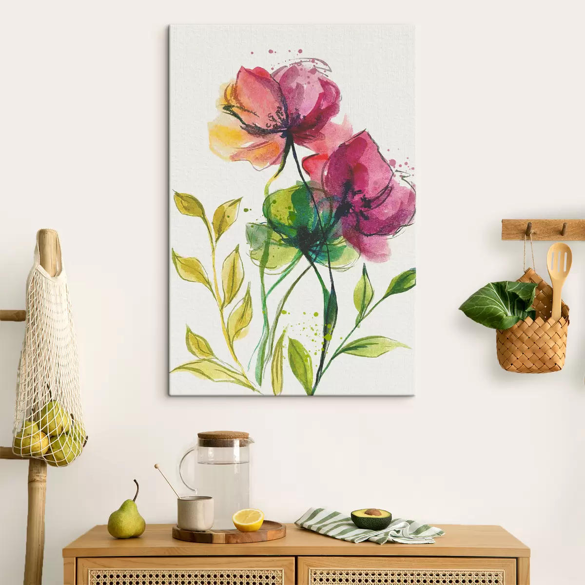 murales de pared Hermosas flores de acuarela s39768