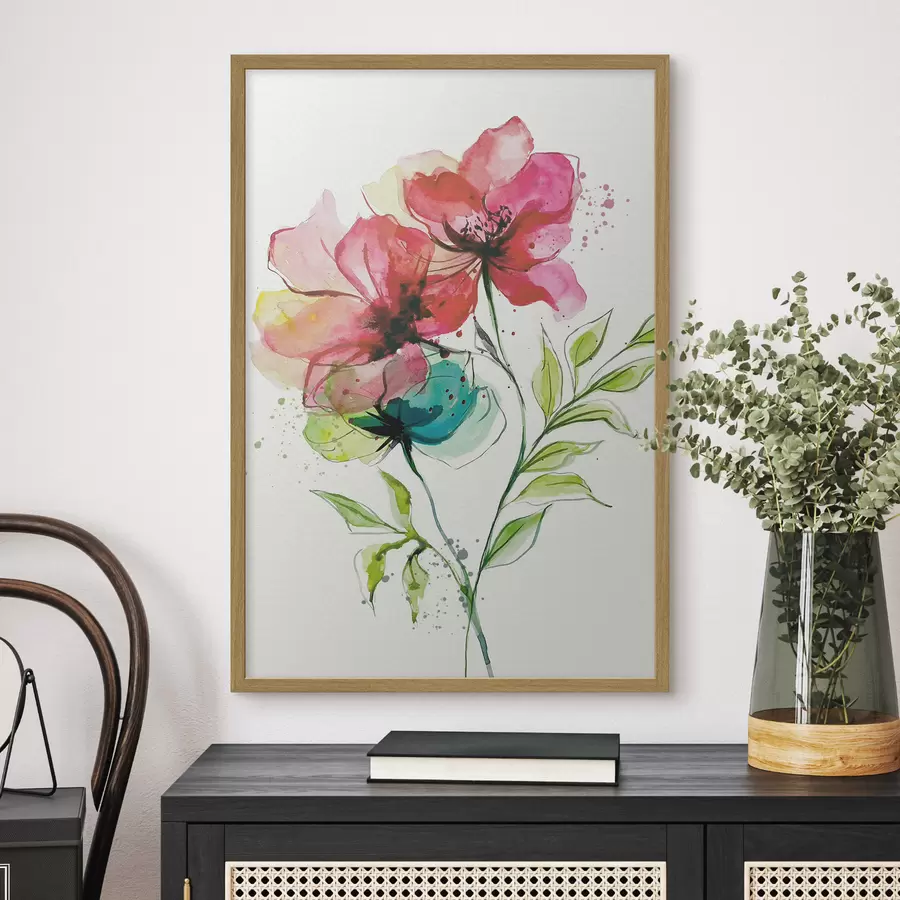 murales de pared Suaves flores de acuarela f39767