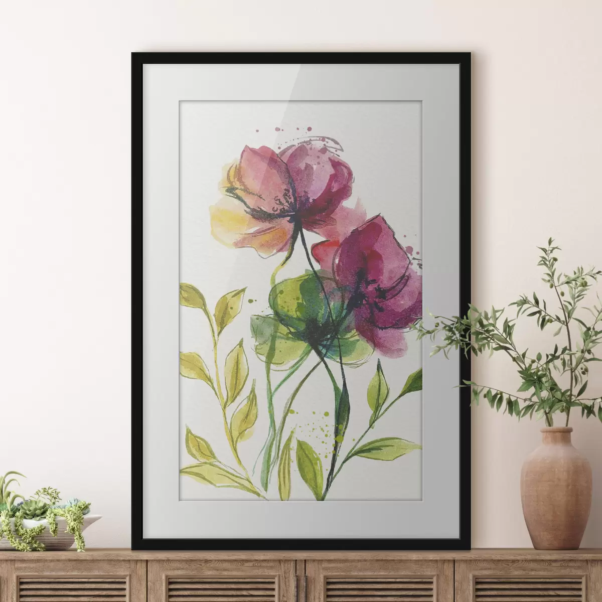 Poster Hermosas flores de acuarela f39768