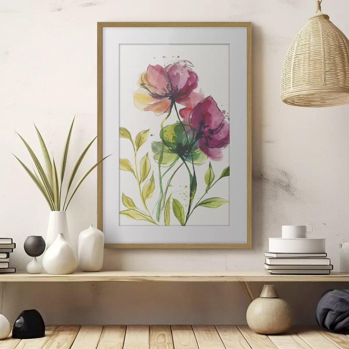 Poster Hermosas flores de acuarela f39768