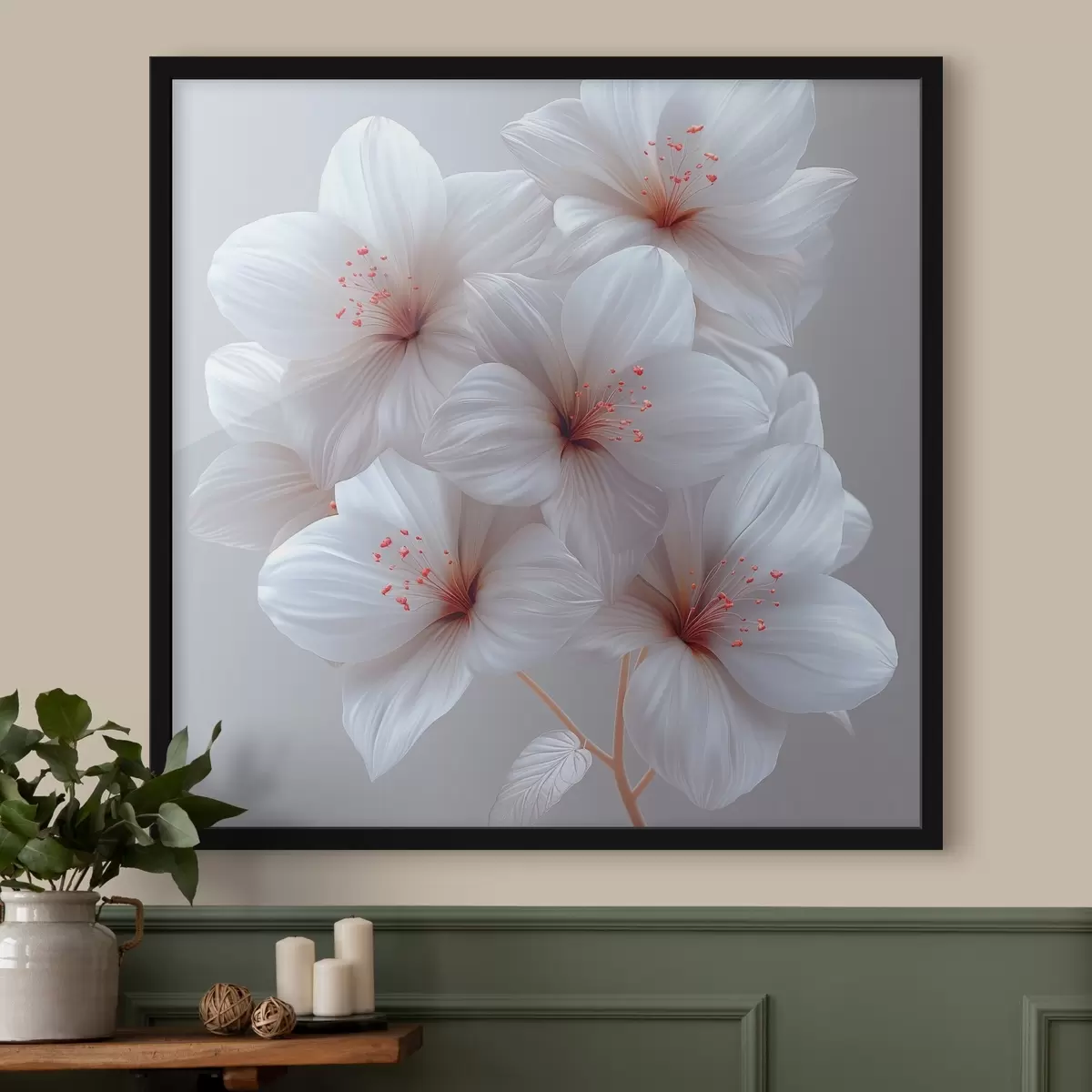 Poster Lirios blancos elegantes y minimalistas. f39761