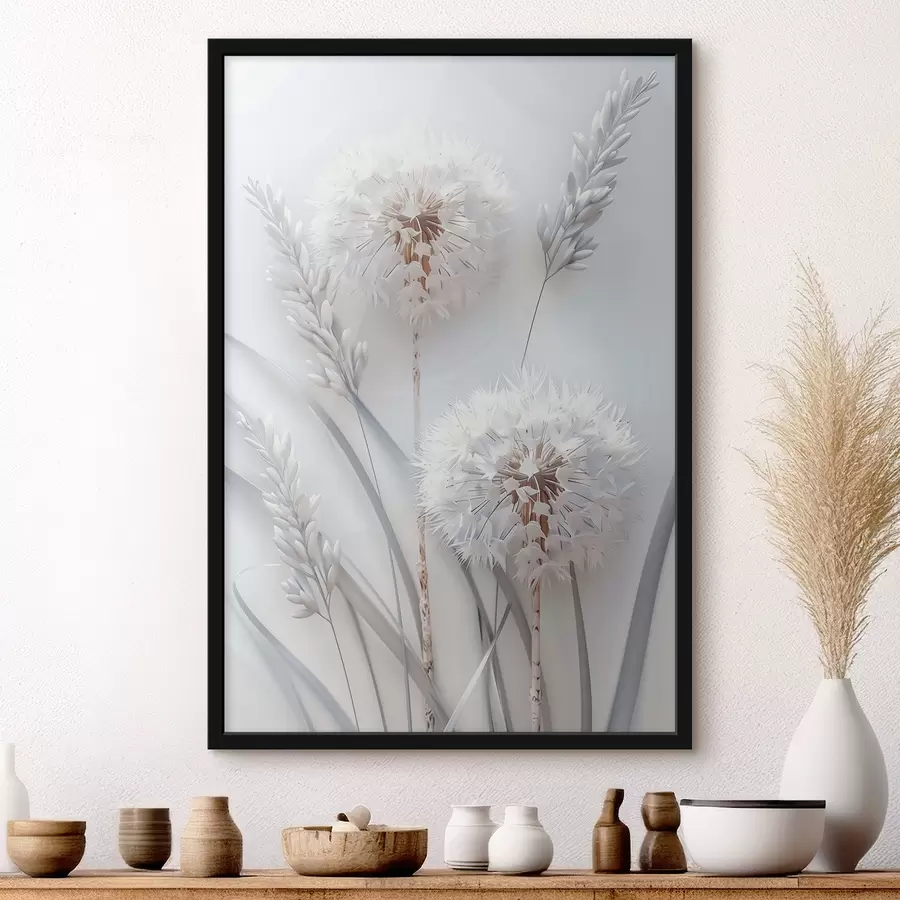 murales de pared Dientes de león sobre un fondo claro f39787