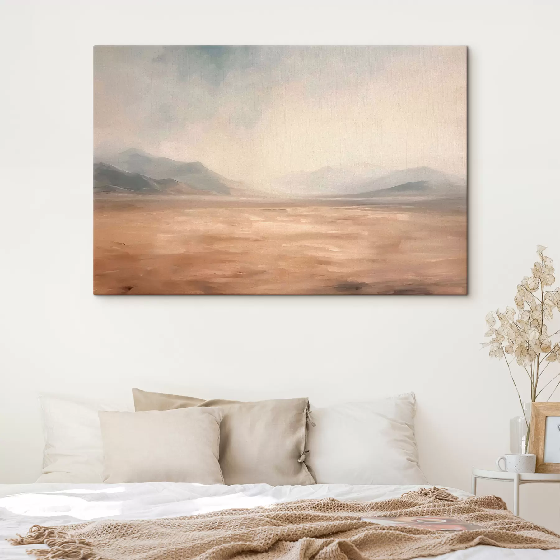 murales de pared Desierto con montañas al fondo un paisaje tranquilo s39835