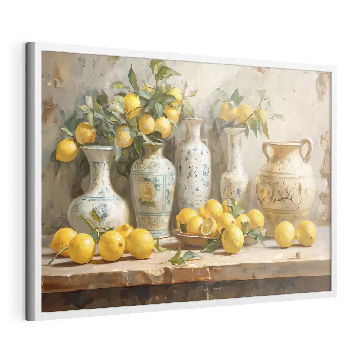 Poster Limones y jarrones antiguos sobre la mesa f39833