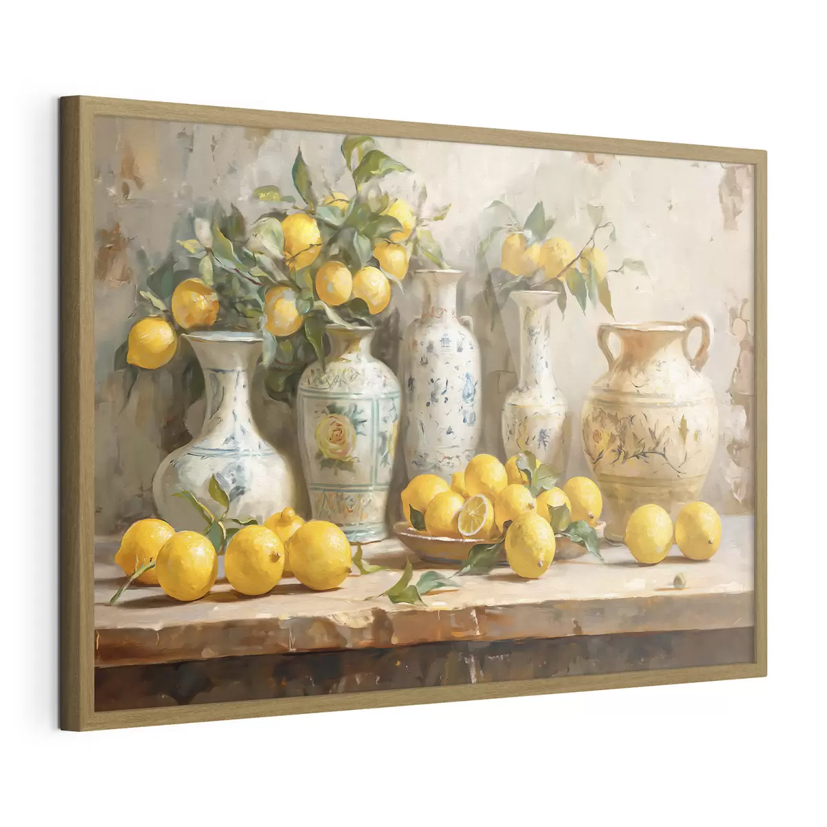 Poster Limones y jarrones antiguos sobre la mesa f39833