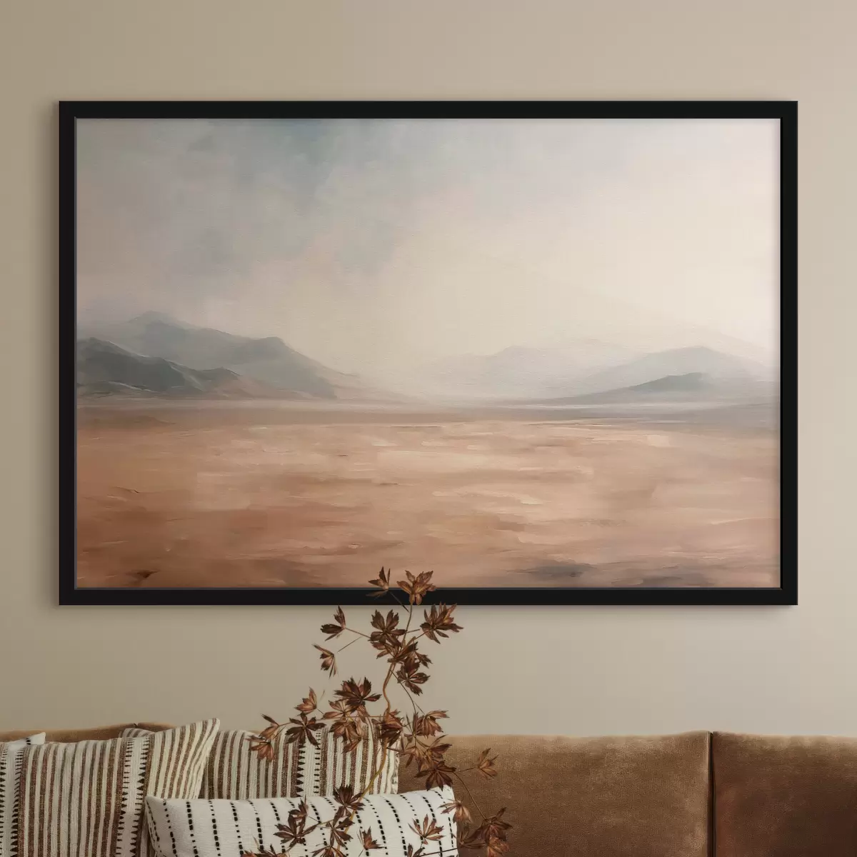 Poster Desierto con montañas al fondo un paisaje tranquilo f39835