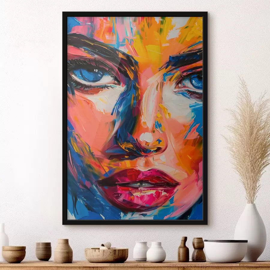 murales de pared Cara de niña en colores. f39883