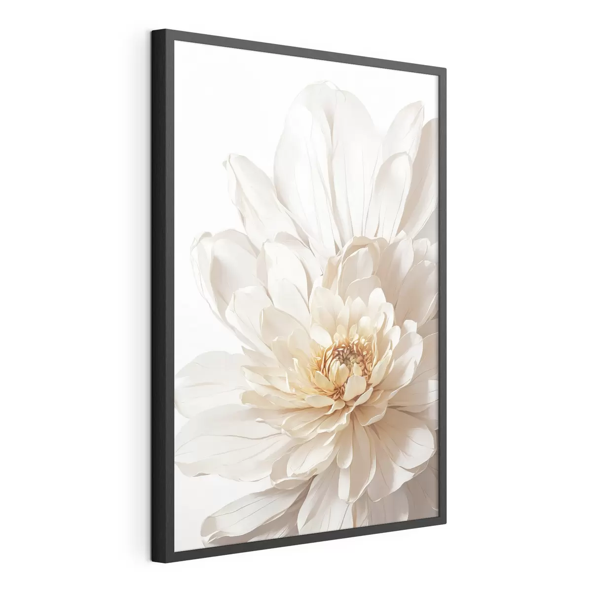 Poster Primer plano de flor blanca sobre fondo blanco f39857
