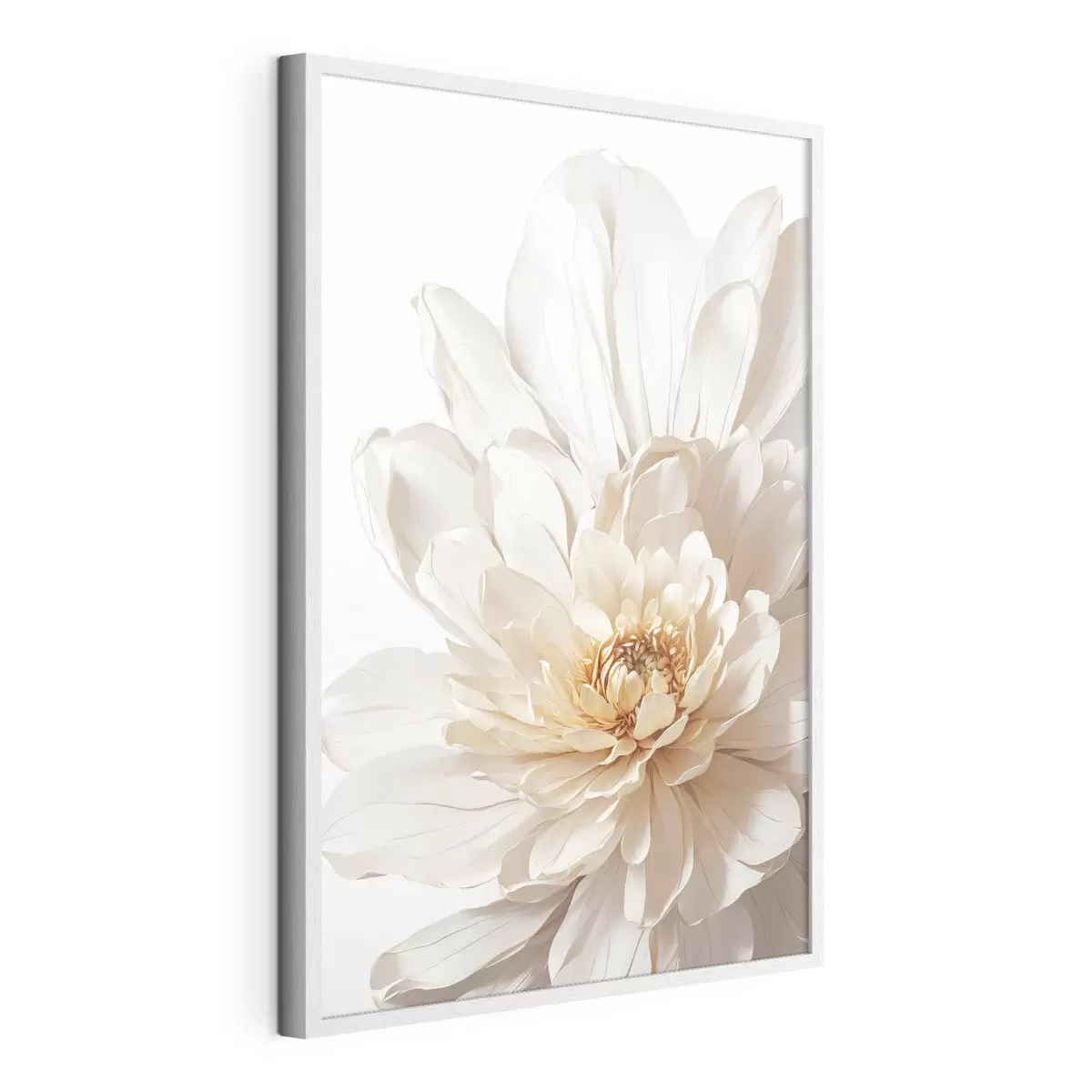 Poster Primer plano de flor blanca sobre fondo blanco f39857