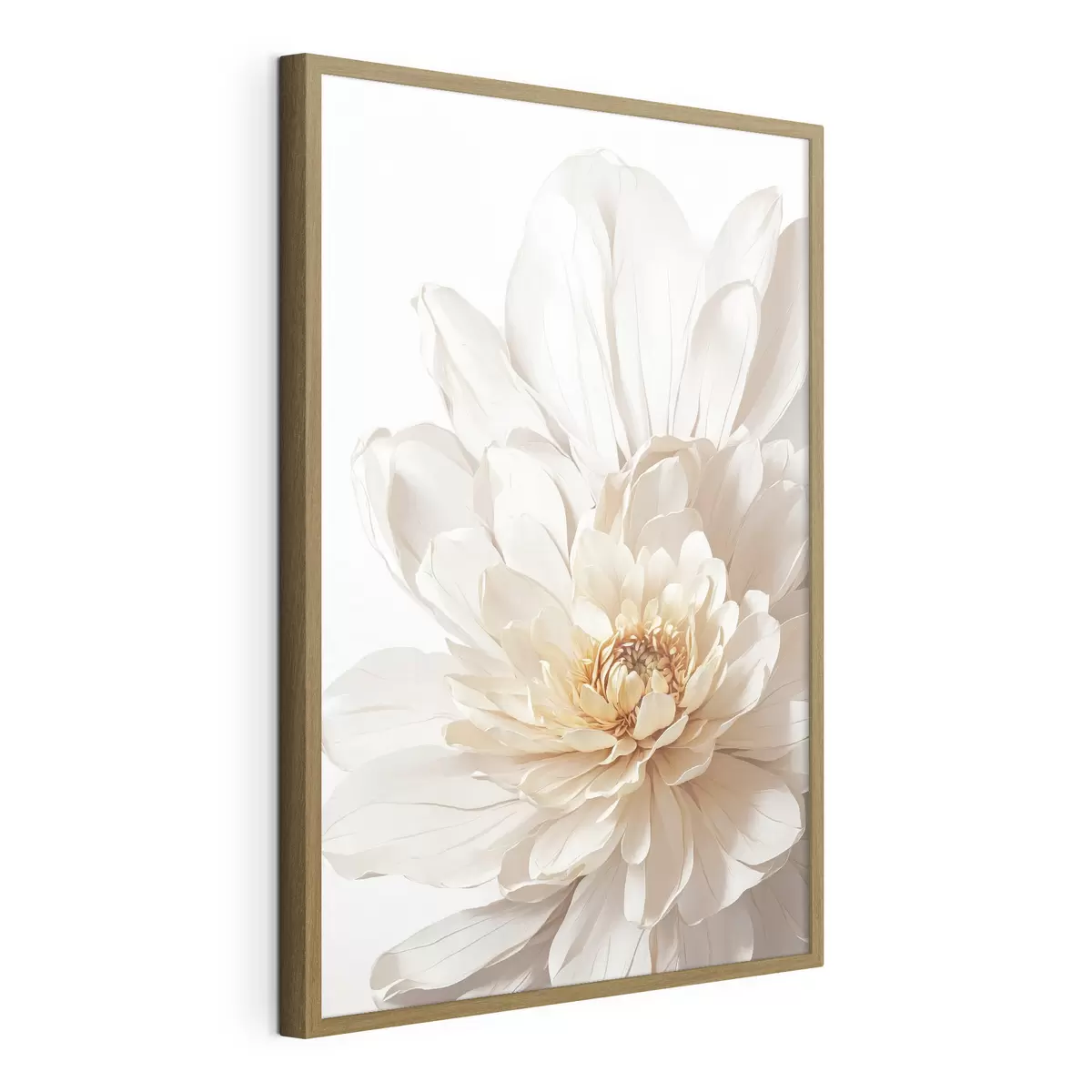 Poster Primer plano de flor blanca sobre fondo blanco f39857