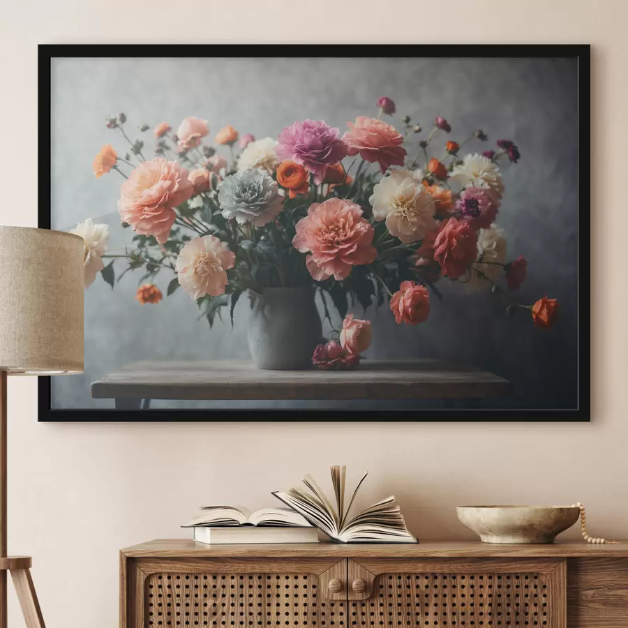 murales de pared Ramo de flores en un jarrón sobre una mesa f39859