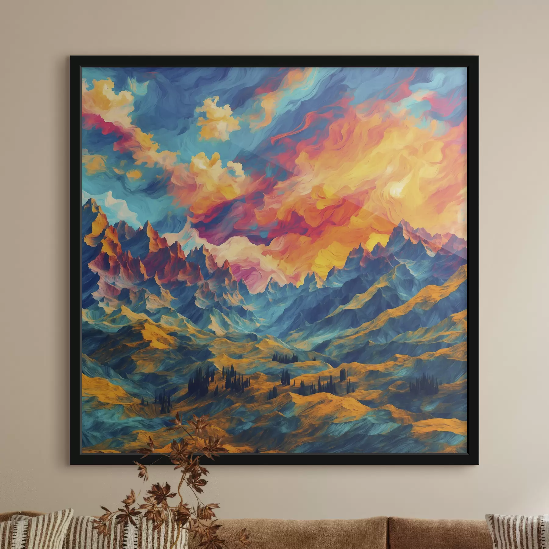 murales de pared Vista abstracta de la montaña f39861