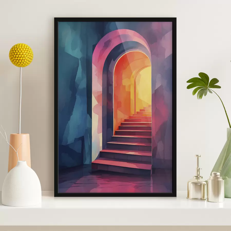 murales de pared Entrada multinivel en acuarela. f39863
