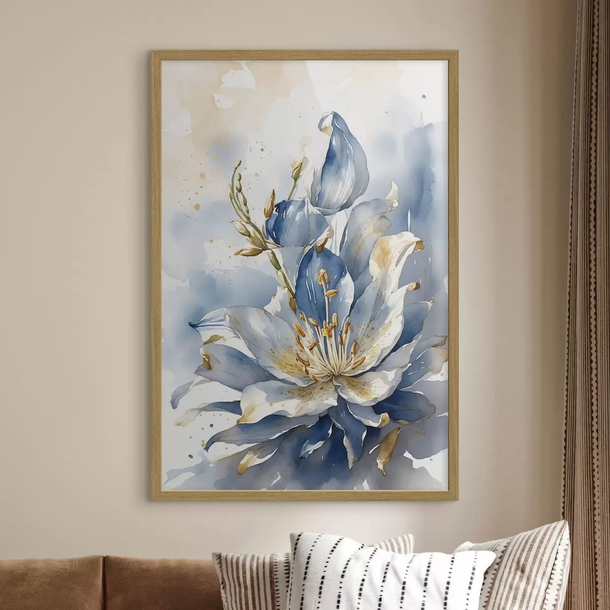 Poster Lirio azul con acuarela f39872