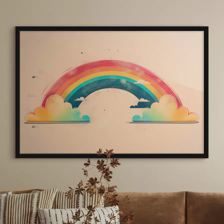 murales de pared Arco iris brillante, nubes f39945