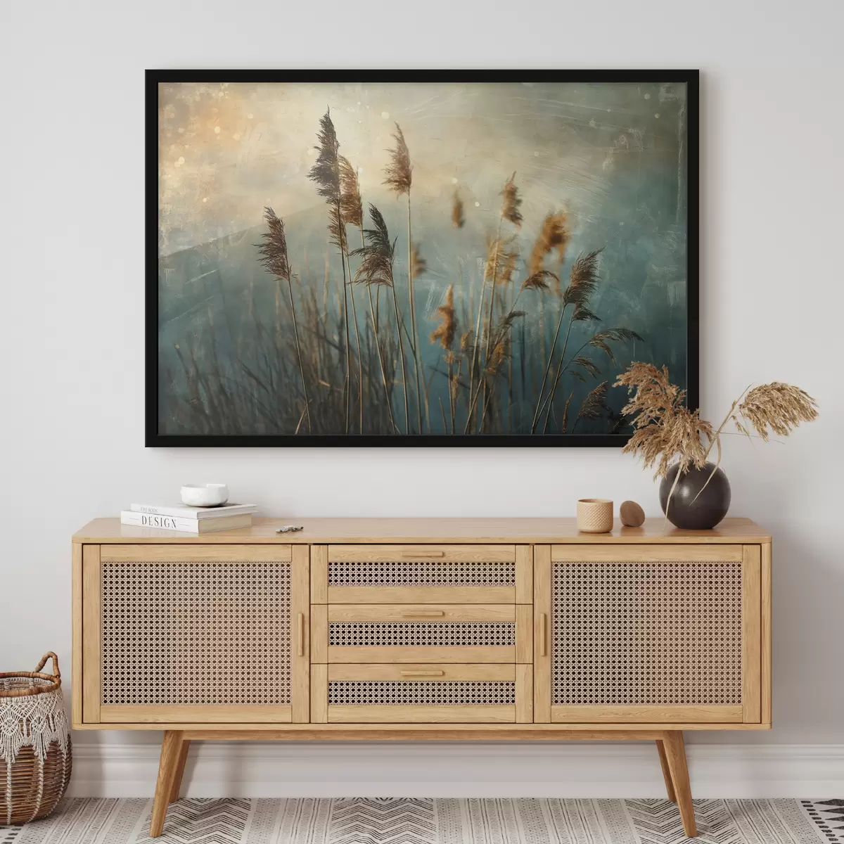 Poster Cañas, color azul, antiguas. f39946