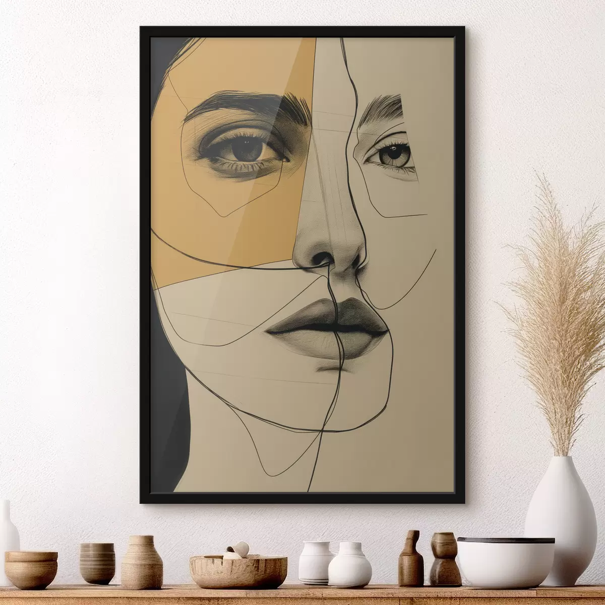 Poster Líneas, lápiz, abstracción, antigüedades, niña f39963