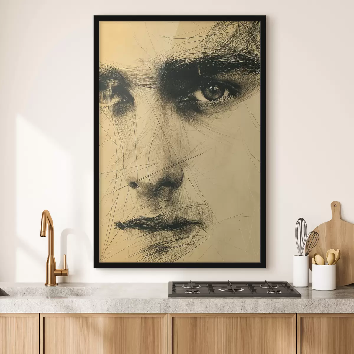 Poster Abstracción, ojos, hombre, cara. f39968