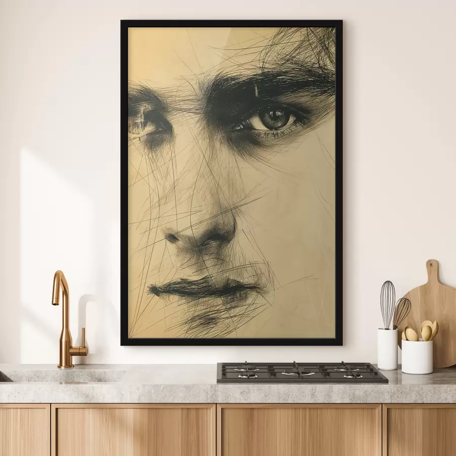 murales de pared Abstracción, ojos, hombre, cara. f39968