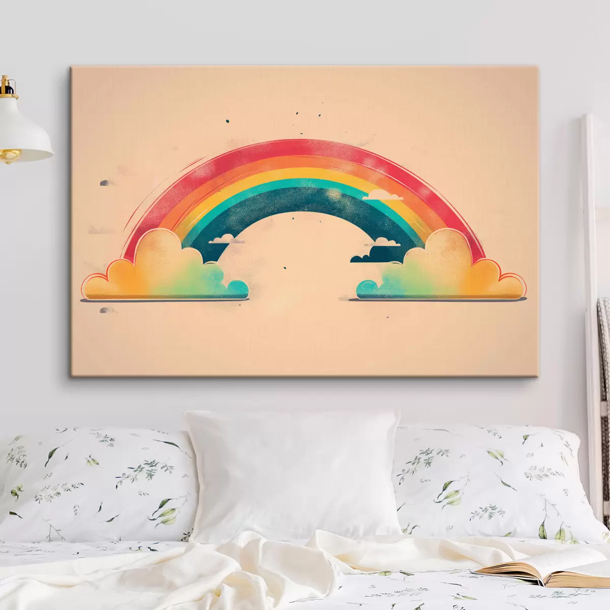 murales de pared Arco iris brillante, nubes s39945