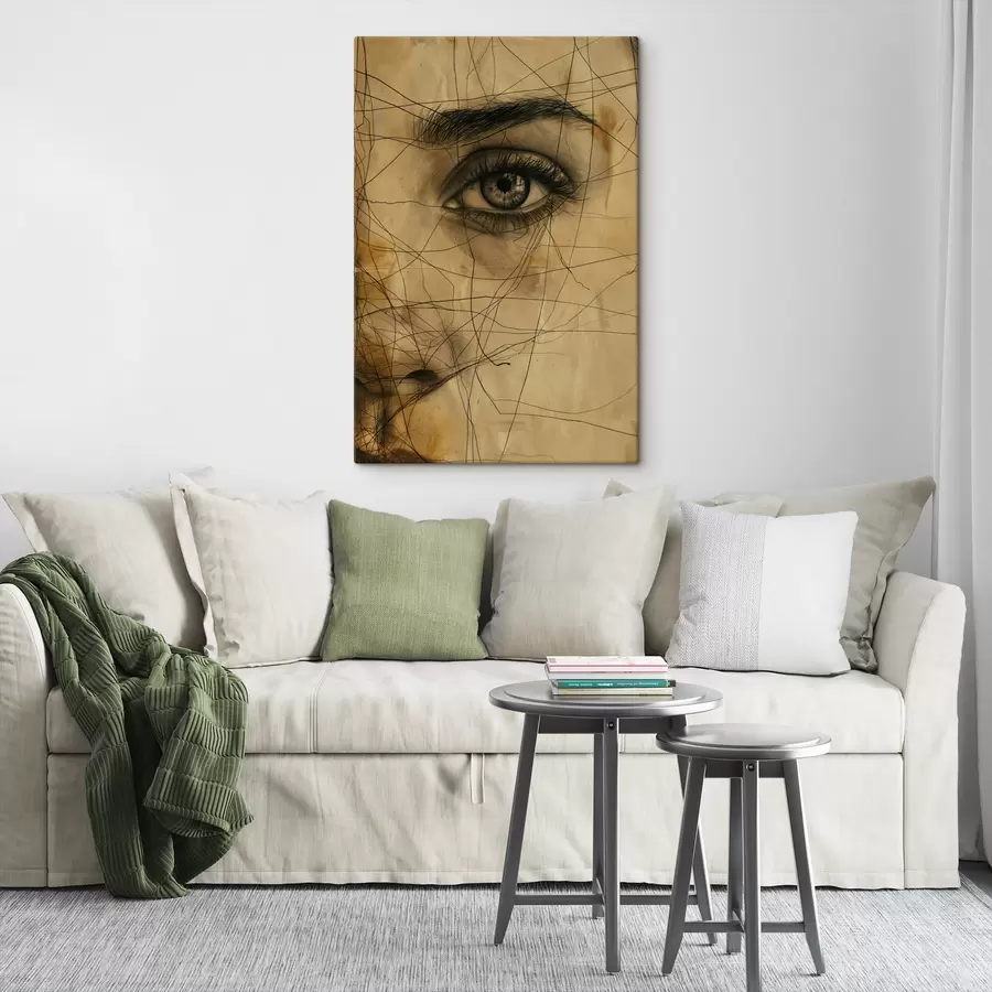 murales de pared Líneas, lápiz, abstracción, antigüedades, niña s39960