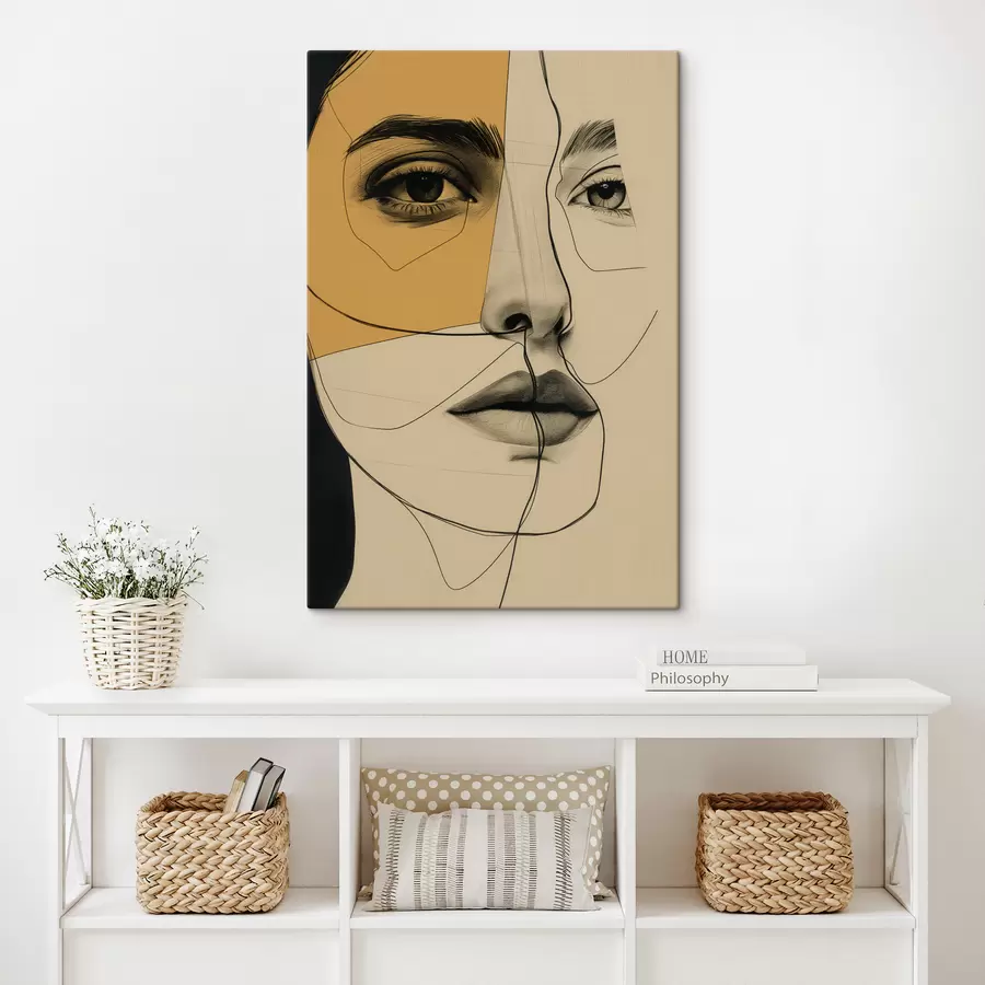 murales de pared Líneas, lápiz, abstracción, antigüedades, niña s39963