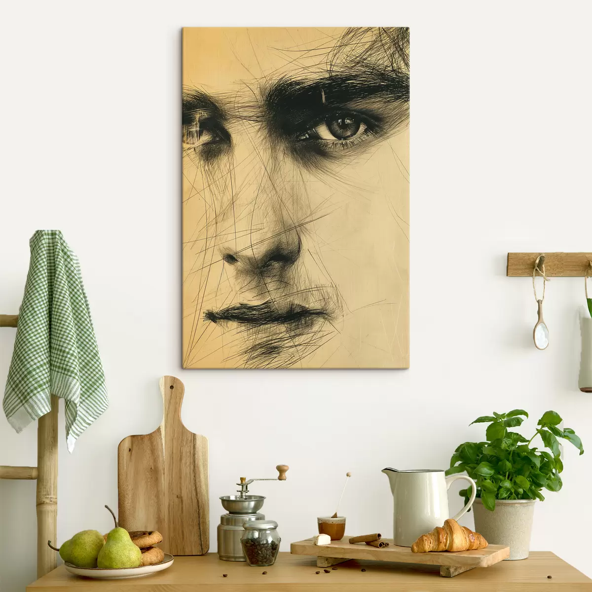 murales de pared Abstracción, ojos, hombre, cara. s39968