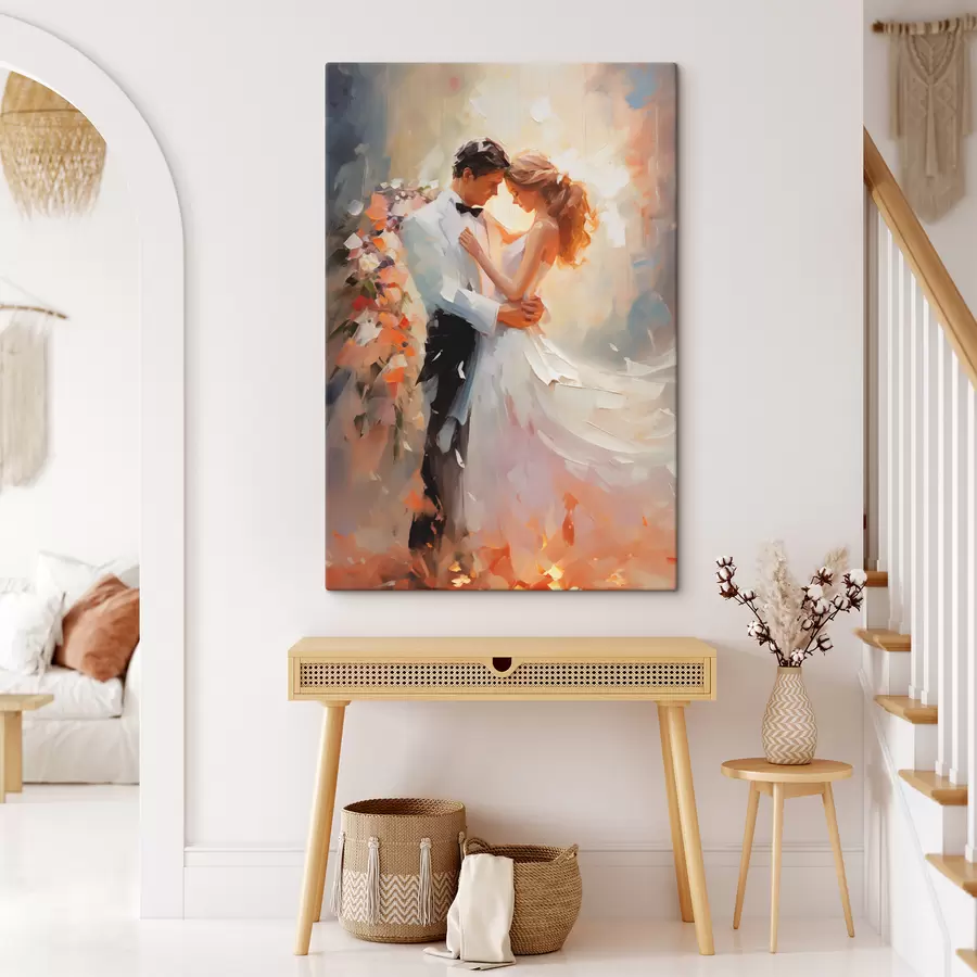 murales de pared Pintura al óleo de novios bailando s39925