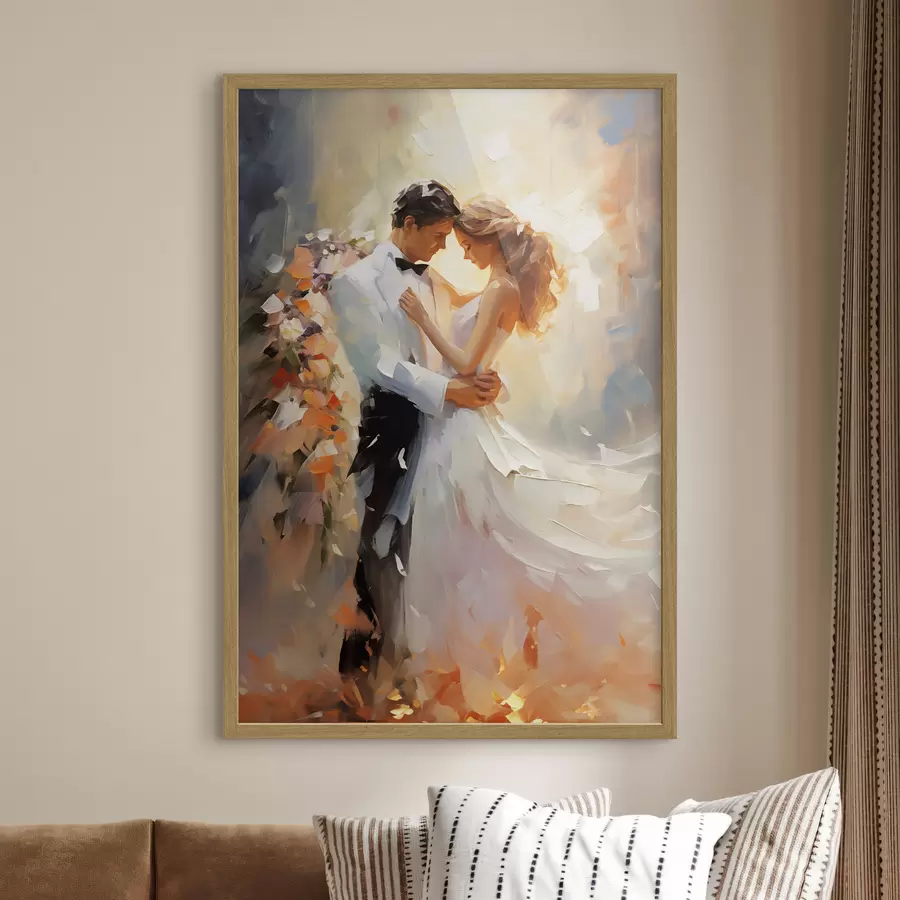 murales de pared Pintura al óleo de novios bailando f39925