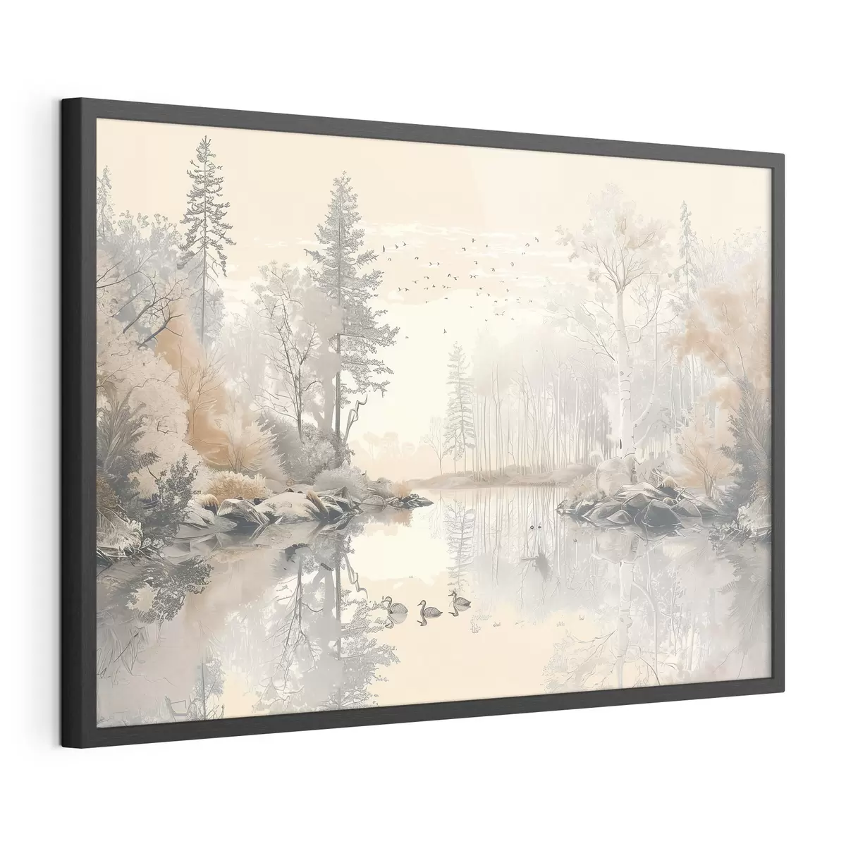 Poster Aves en el lago sereno f39980