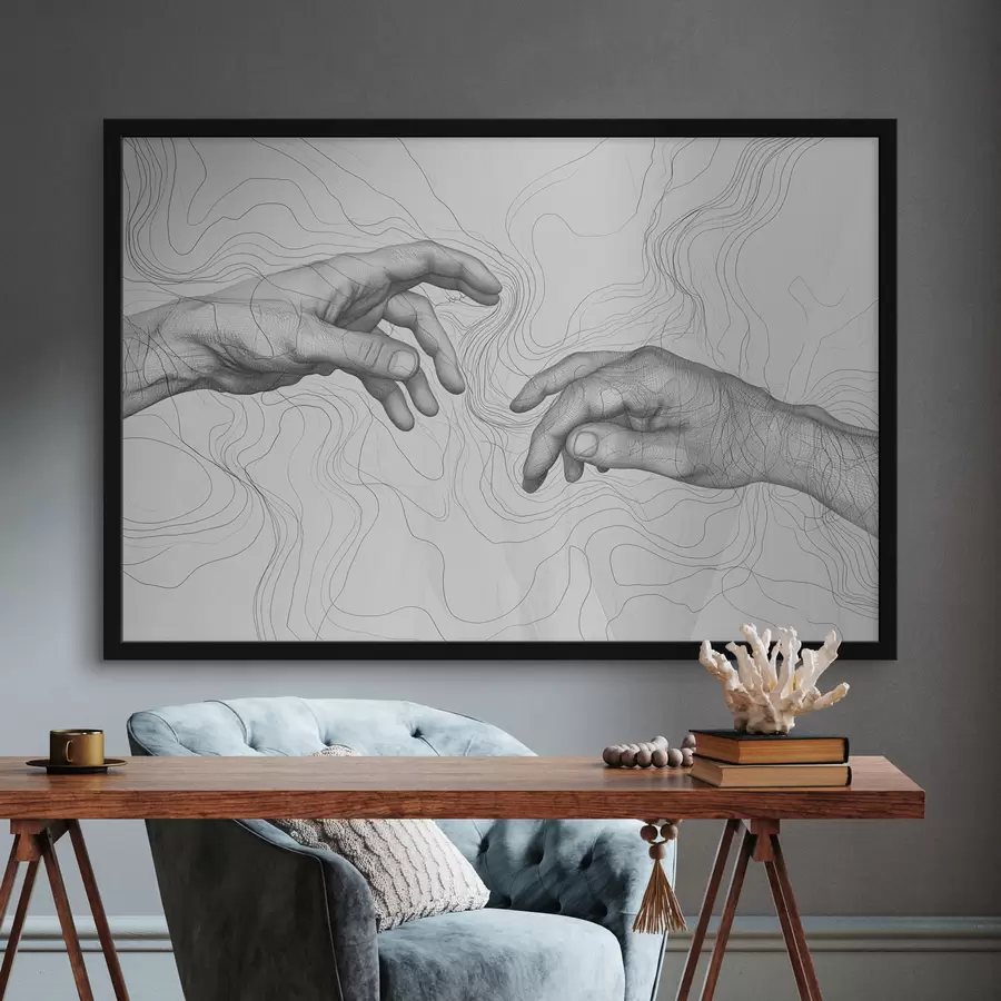 murales de pared Manos, abstracción, dibujo lineal. f39999