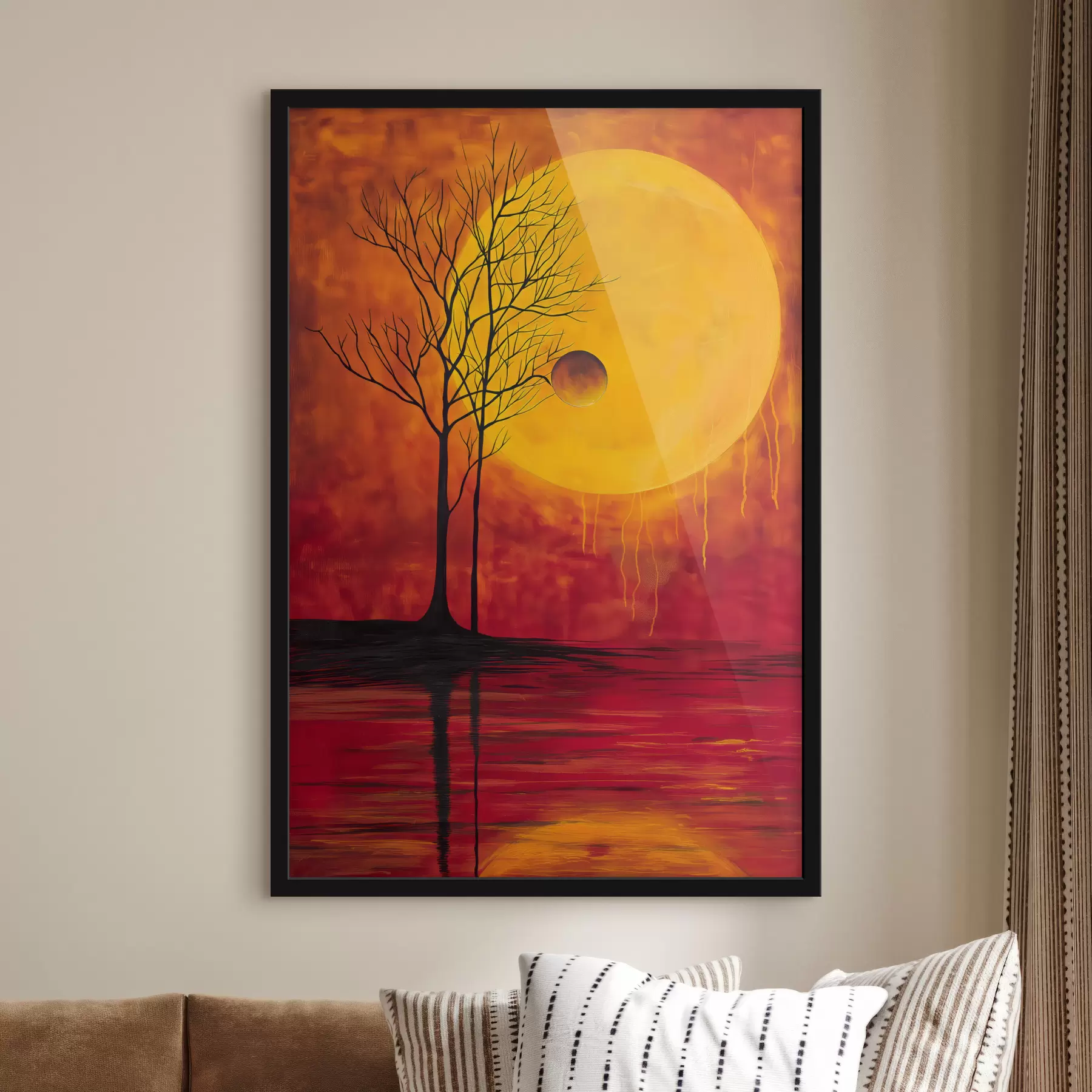 murales de pared Abstracción, sol, rojo, amarillo f40005